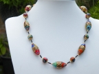 Klimt Millefiori Oval and Round Bead Necklace